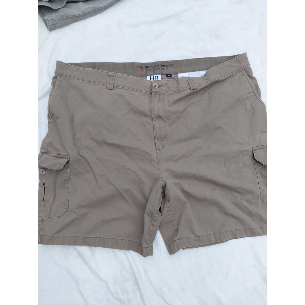 Harbor Bay Men's Olive Cargo Shorts Cotton Loose Fit Flat Front Pockets 50 REG